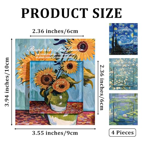 Imanes decorativos de arte MIUPOO, 4 piezas miniatura 2