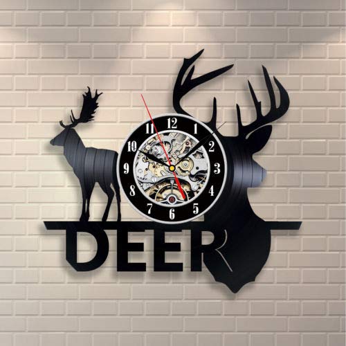 Reloj de Pared Vintage de Vinilo con Diseño de Ciervo miniatura 1