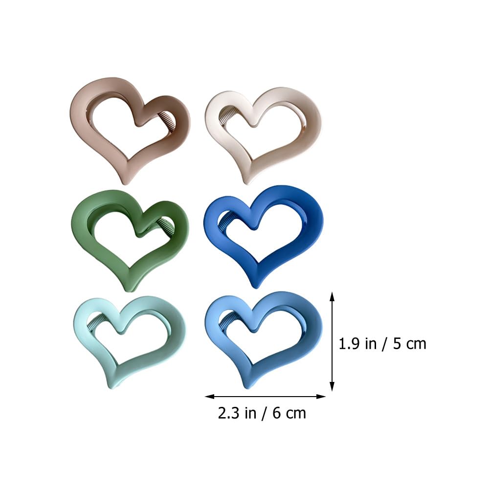 minkissy 12Pcs Colorful Heart Hair Claw Clips Heart Shape Hair Claw Hair Claw Clips for Thick Hair Nonslip Hair Clamps Elegant Hair Accessories for Women Miss Girls (Mixed Color) - Image 2