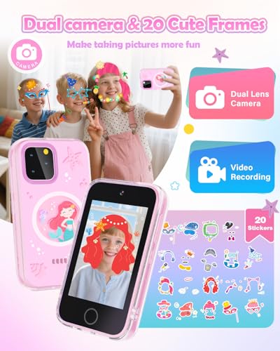 Image of Dylanto Kids Phone,3.5'' Touchscreen Phone for Kids Learning Play Toys for 3-9 Years Old Girls with Dual Camera,Video Players,Game,Christmas Birthday Gifts for Girl Age 3 4 5 6 7 8 9 (Pink)