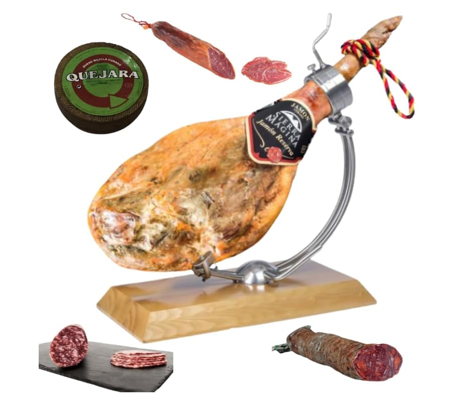 ¡DESCUBRE EL EXQUISITO LOTE-CESTA RESERVA GOURMET! Jamón Serrano, Queso Mezcla Curado, Salchichón, Chorizo y Lomo Embuchado - ¡Saboréalo todo en un solo pack!