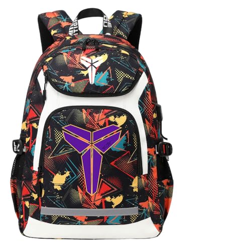 Sac de lecture étanche haute capacité Black Mamba Kobes' avec port USB de recharge pour ado