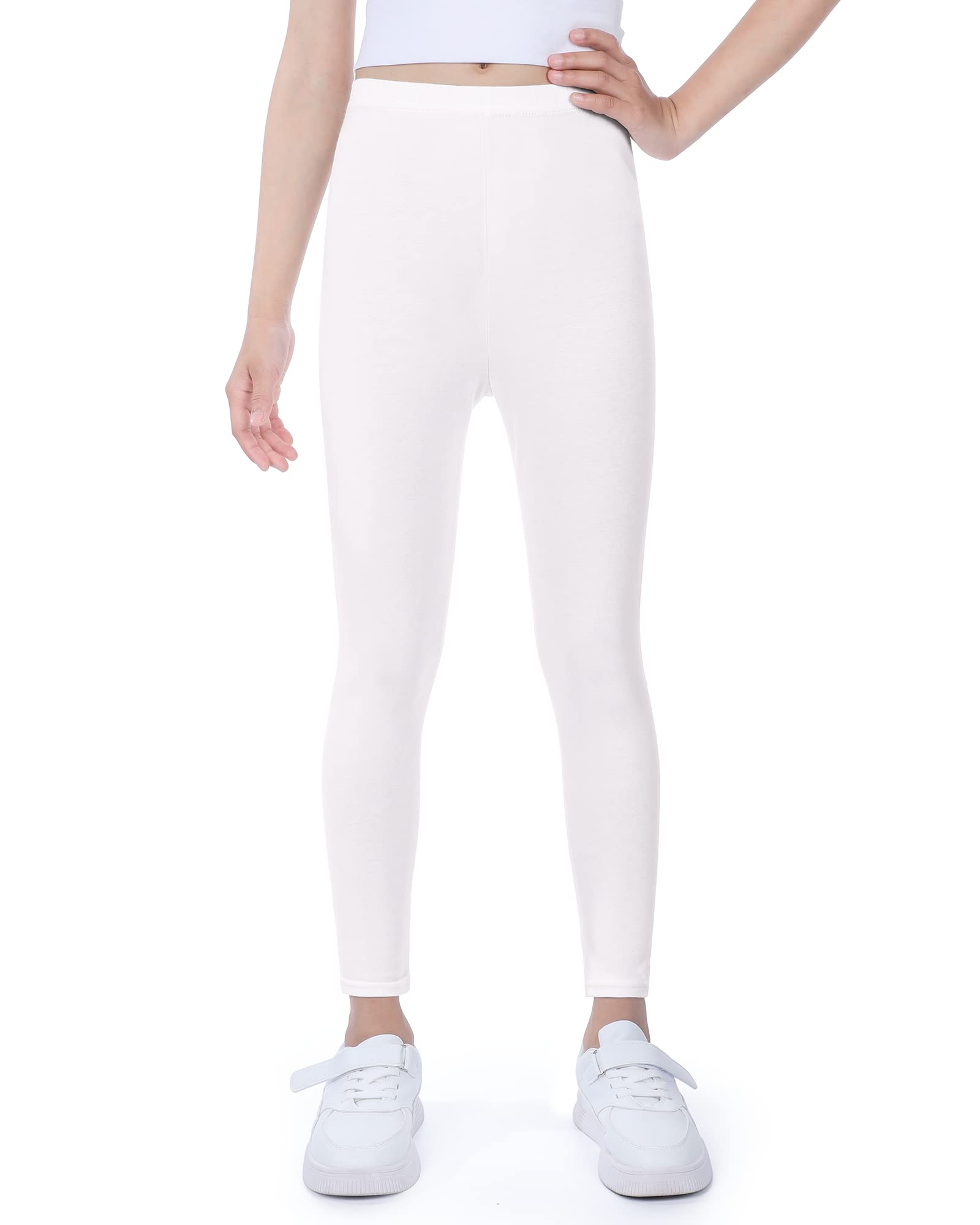Auranso Leggings de Algodón para Niñas Pantalón Largo Opaco