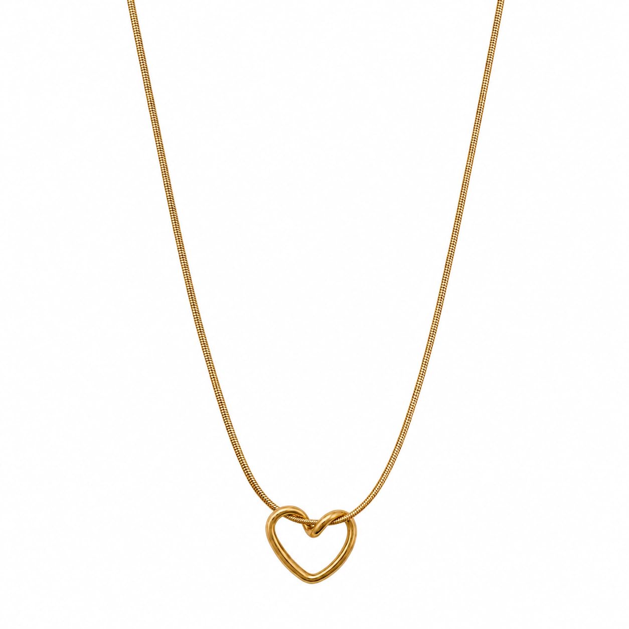 charmiq Heart Pendant Necklace for Women, Gold Plated Minimal Love Necklace with Snake Chain, Anti Tarnish Fashion Jewellery for Girls, Daily Wear Office Party Gift for Wife Girlfriend-picture-35