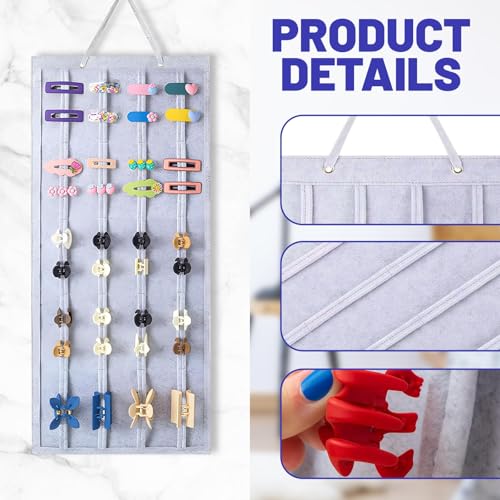 SongBuydn 1Pcs Haarspangen Aufbewahrung,80 * 35cm/31.5 * 13.78in Haarklammer Organizer für Mädchen, Haarschmuck Organizer, Aufbewahrungshalter für Haarspangen und Haargummis, Wandmontage
