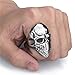 ELFASIO Men's Stainless Steel Ring Band American Flag Mask Skull Gothic Biker Jewelry(Size 11)
