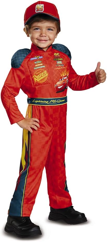 Disguise Cars 3 Lightning McQueen Classic Toddler Costume, Red, Medium (3T-4T)