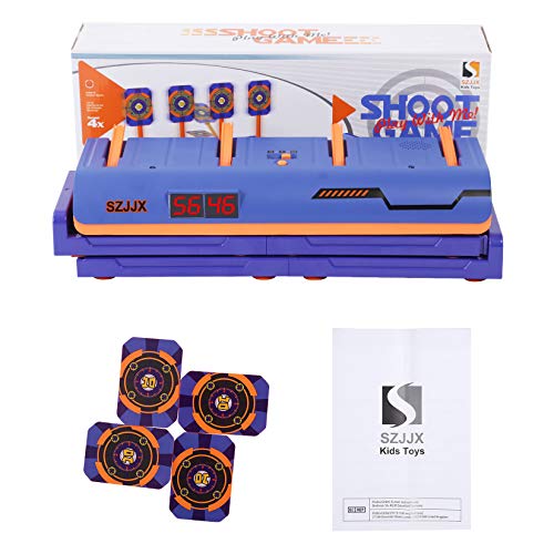 Szjjx Moving Shooting Targets For Nerf Guns, Electronic Scoring Auto Reset 4 Digital Running Targets With Rechargeable Battery, Shooting Games Kids Toys Gifts For 5 6 7 8 9 10 11 12 Year Old Boys #TOP7