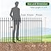 FOREHOGAR Metal Garden Fence with Gate 42 in H x 11.5 ft L, 1 Gate + 4 Panels Border Fence Panels Animal Barrier for Dogs, No Dig Garden Fencing for Yard Patio Flower Bed Lawn Outdoor, Black