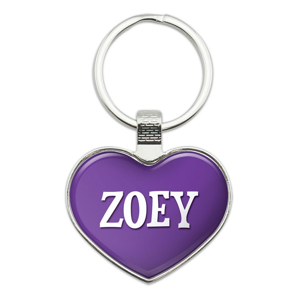 GRAPHICS & MOREMetal Keychain Key Chain Ring Purple I Love Heart Names Female Z - Zoey