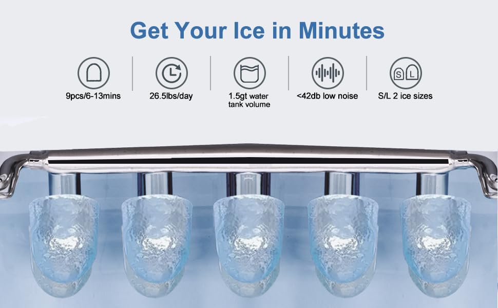 Fabricadora de Hielo Portátil AGW 26 lbs/Día miniatura 3