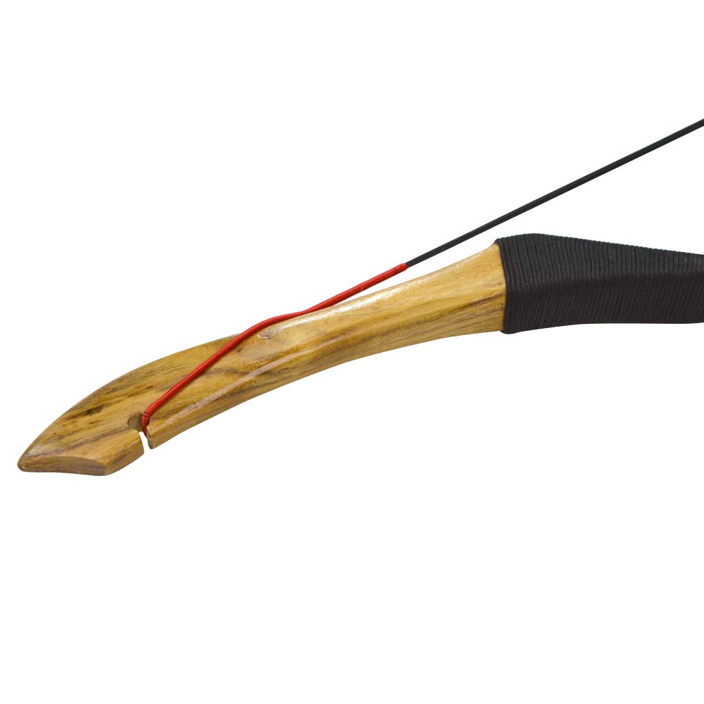 Arc Long Traditionnel à la Main en Bois en Cuir Longbow 25-40 lbs Arc Recurve Tir a l'arc Arc de Chasse Arc à la Main Mongole Pratique de tir à l'arc