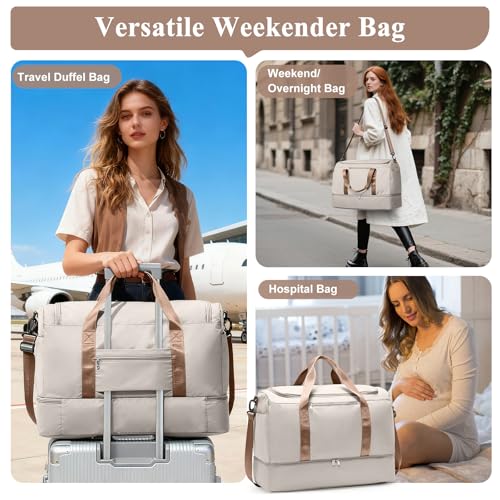 Small Travel Duffle Bag with Shoe Compartment, 35L Personal Item Bag by ONXTHIN - Used condition - Image 8