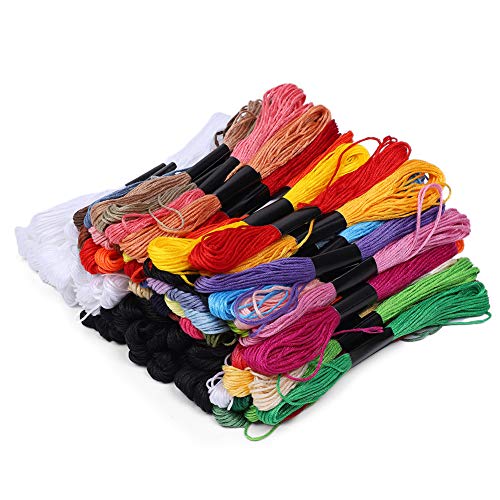 Holigie 100 unidades de linha para ponto cruz, poliéster, algodão, meadas de ponto cruzado, bordado,