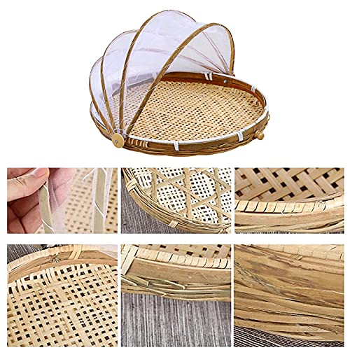 B/M Barraca de alimentos de malha para cobertura de alimentos, cesto de servir alimentos, tecido à p