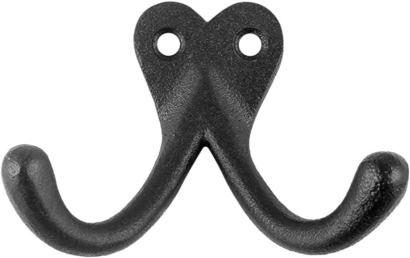 Renovators Supply Manufacturing Wrought Iron Hooks Black Wrought Iron, Hat and Coat Hook Black RSF 2 1/2H x 1 1/4 proj. 16044