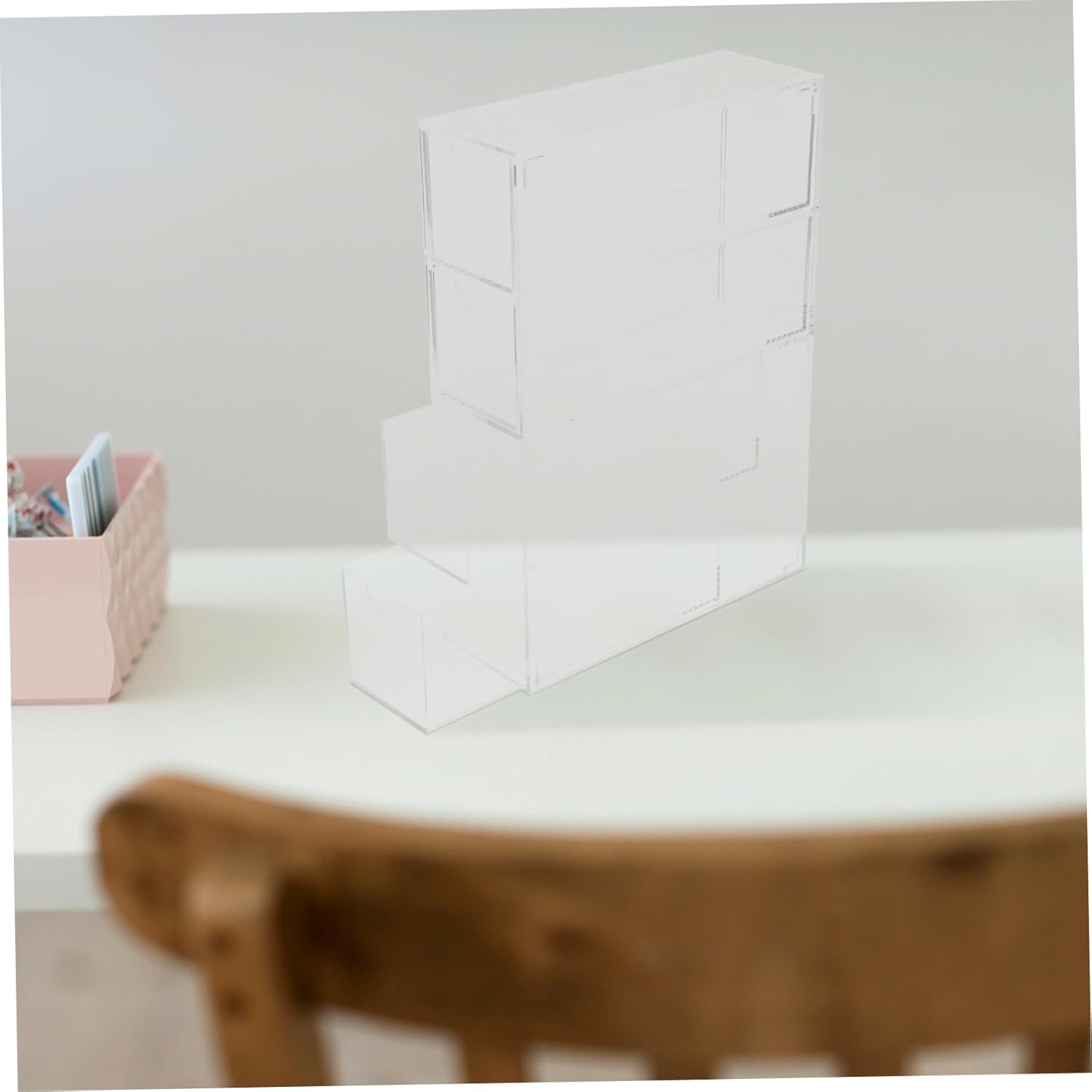 STOBOK 2pcs Acrylic Eyeglass Display Case Stackable Makeup Organizer Eyeglass Display Make up Box Sunglasses Holder Organizer