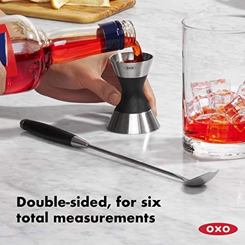 OXO SteeL Fine Mesh & Double Jigger Cocktail Strainer, 3-inch - Thumbnail 4