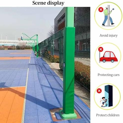 70.87" Tall Basketball Pole Pad - Heavy Duty Square Wrap Around Padding, Safe Protector for Basketball Hoops in Basements, Gardens, and Playgrounds