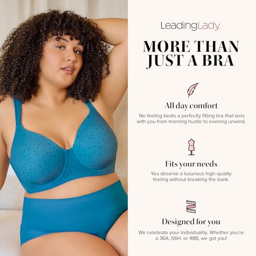 Image of Leading Lady, Brigitte Full Coverage, Underwire, Lightly Padded T-Shirt Bra, Side & Back Smoothing, Adjustable Straps,36A-54G