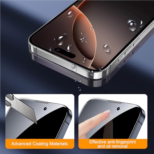 SIBEITU 3 Pack Screen Protector for iPhone 16 Pro Max with 3 Pack Camera Lens Tempered Glass Protector, 6.9 Inch HD Clear Glass Film 9H Hardness Full Coverage, Scratch Resistent, No Air Bubbles