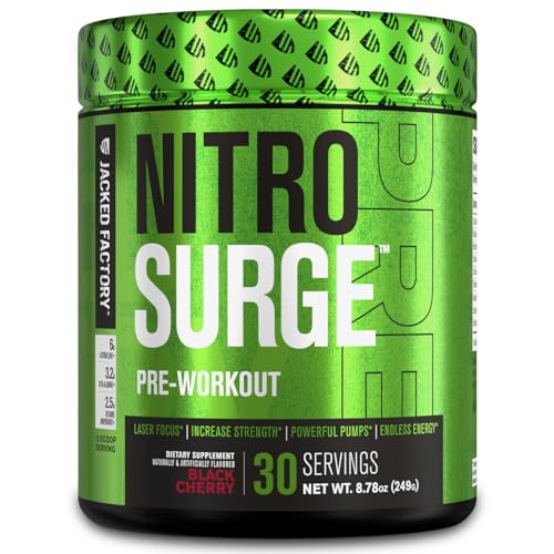 NITROSURGE Pre Workout Supplement - Endless Energy, Instant Strength Gains, Clear Focus,...