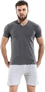 Cottonil Boy's Outwear V-Neck Basic Solid Dark Grey T-Shirt (Size 3)