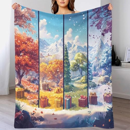 Couverture lit microfibre 127x152 cm plaid canapé imprimé coloré - 6