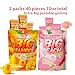 (2 Packs 10oz) MetaVita Assorted Peelable Gummy – Tropical Peeling Candy Variety Pack | Mango, Peach | 2 Individual Packs | Gluten-Free Fun, Chewy & Shareable Treat