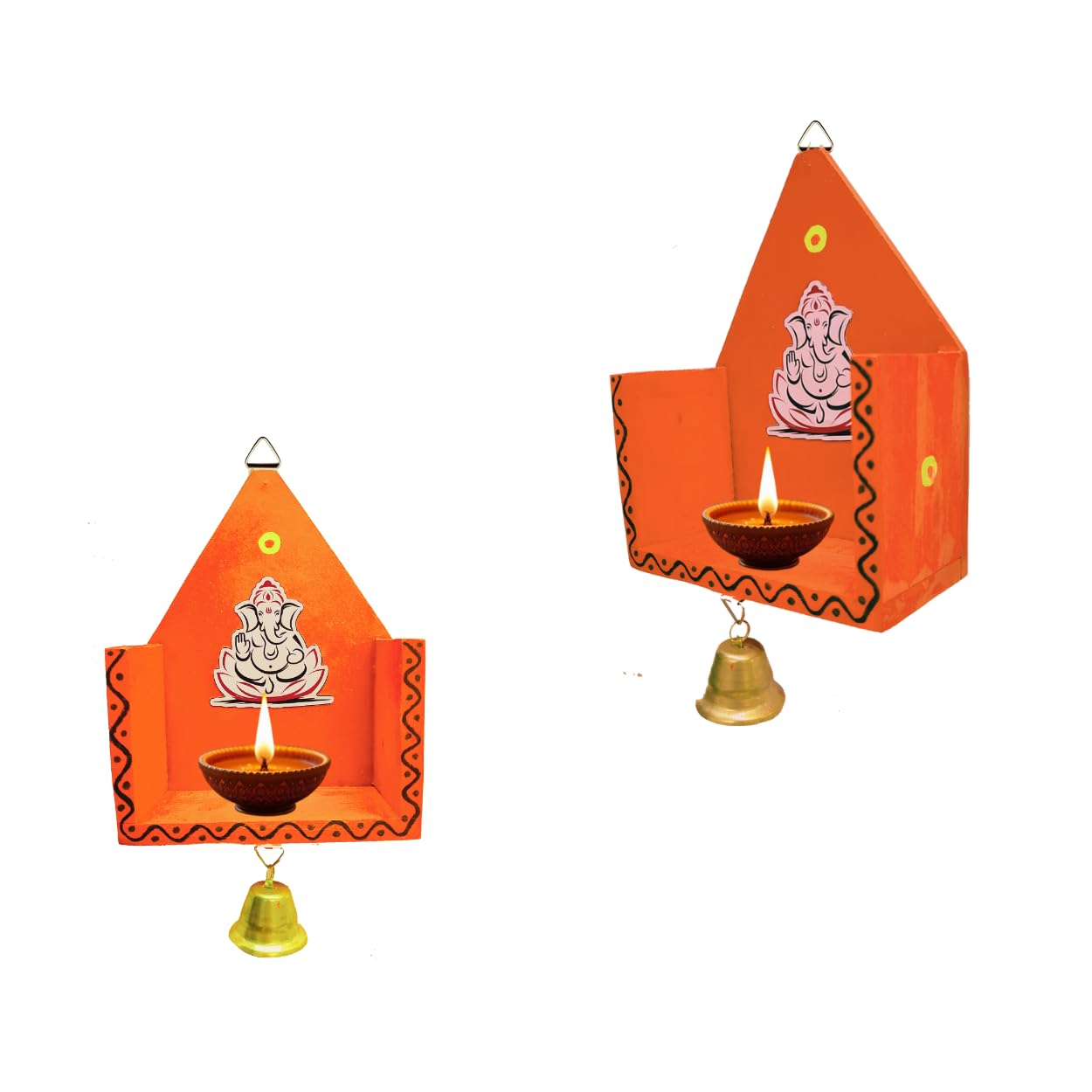 Handmade Wooden Vinayagar Diya Stand - Pooja Decoration -9