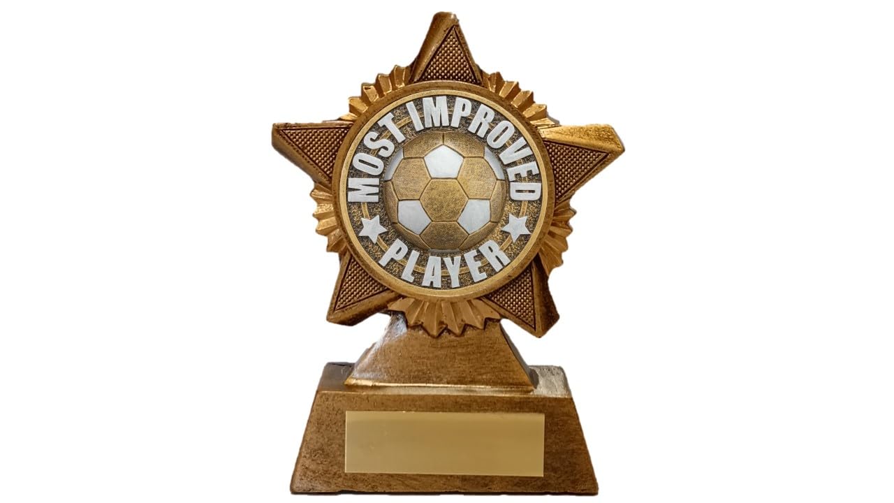 Troshow Antique Gold Most Improved Player Football Trophy Award Premier Star 120Mm Heavy Resin Free Engraving -Troshow1-Ik-Trd