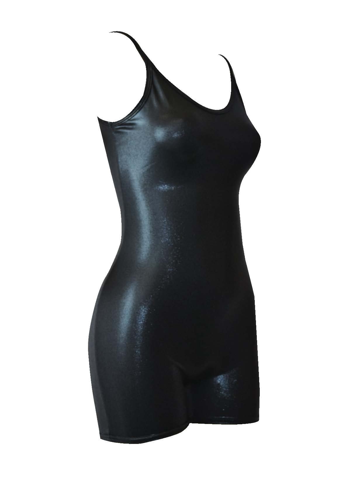 Sookie ActiveMetallic Sheen Biketard (Ladies - Small), Deep Black