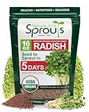 Nature Jims Radish Sprout Seeds – 16 Ounce Organic Sprouting Seeds – Non-GMO Premium Radish – Resealable Bag for Longer Freshness Rich in Vitamins, Minerals, Fiber