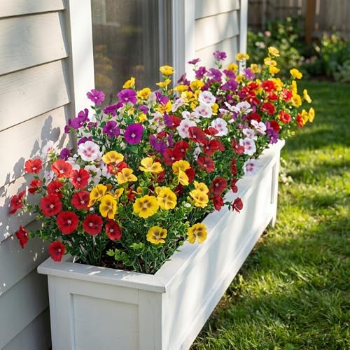 Roberly 20 Bundles Artificial Silk Flowers for Outdoors, Mixed Color - 5