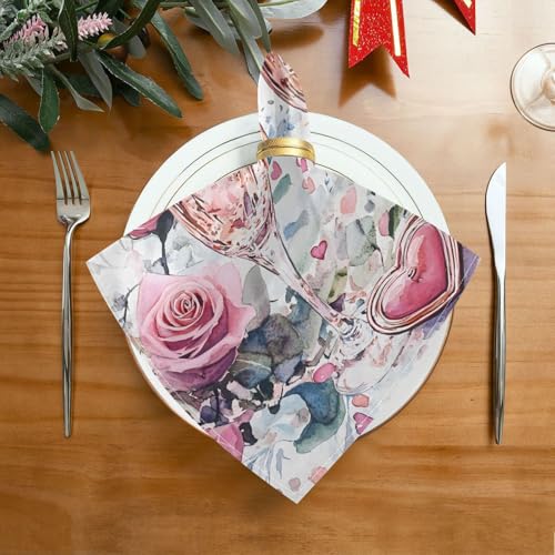 Servilletas de tela polyester set x6 20x20 in miniatura 3
