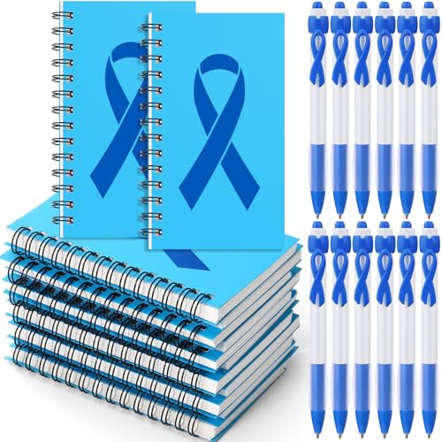 Stylos ruban bleu au bureau pour la sensibilisation du cancer