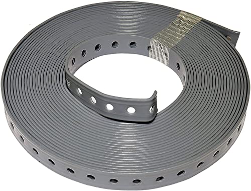 rohrfix-24 1 Rolle (10 m) Lochband kunststoffummantelt grau (19 mm)