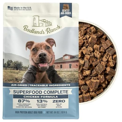 BADLANDS RANCH by Katherine Heigl – Superfood Complete Air-Dried Chicken Dog Food – High Protein with Superfoods for Daily Wellness & Consistent Nutrition – 64 oz