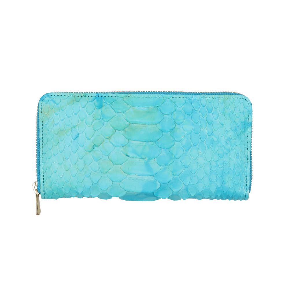 Amazon.co.jp: ZOO ZLW-138 パイソン革 篭染め 財布 財布 ブルー  