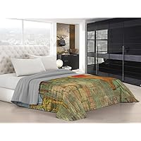 Edredón De Verano Sogni D'autore - Doble 260x270 Cm - Microfibra Suave, Estampado Artístico, Certificado Oeko-Tex