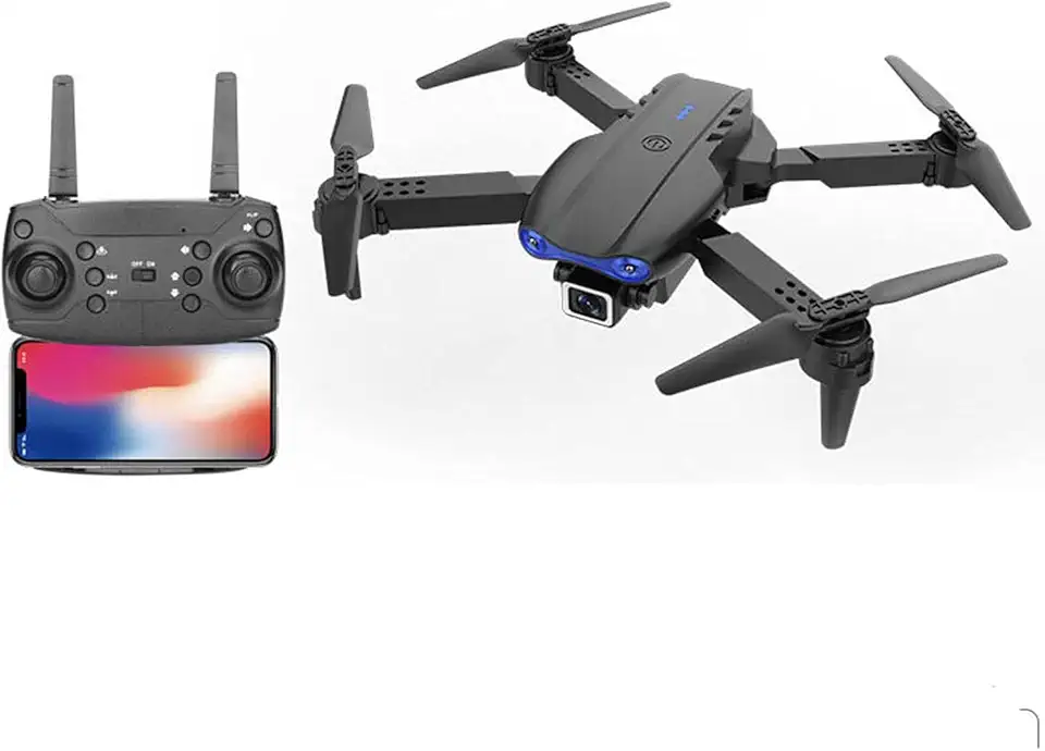 E99 Pro Drone with 4K UHD Dual Cameras WiFi FPV Live Video, Foldable Mini Aerial Photography Drone with Brushless Motor, One Key Return, Altitude Hold, Headless Mode (Single Camera (Black))