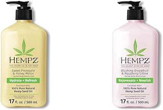 Hempz Body Lotions - Sweet Pineapple and Honey Melon 17oz & Grapefruit and Raspberry Crème Daily Moisturizing Creams