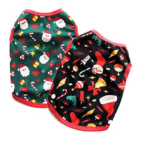 PIXRIY Dog Christmas Vest 2 Pack (Small, SDMG) Cover