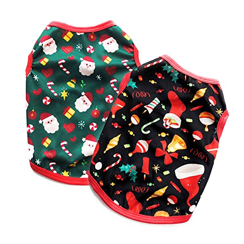 PIXRIY Weihnachtsweste für Hunde, Größe M, SDMG, 2 Stück Cover