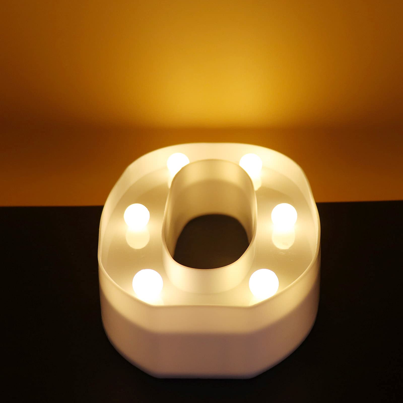 Decorative Led Light Up Number Letters, Larger White Marquee Number Lights Night Light for Wedding Birthday Party Christmas Decor Battery Operated Number 0