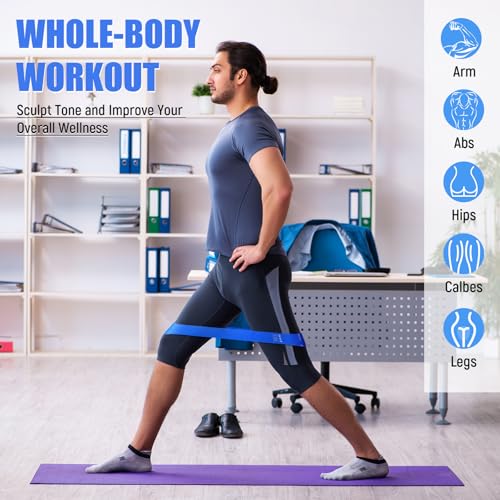 Image of Deekin 20 Pcs Resistance Bands for Women Men 10-115 Lbs 5 Different Resistance Levels Loop Exercise Bands for Leg Working Gym