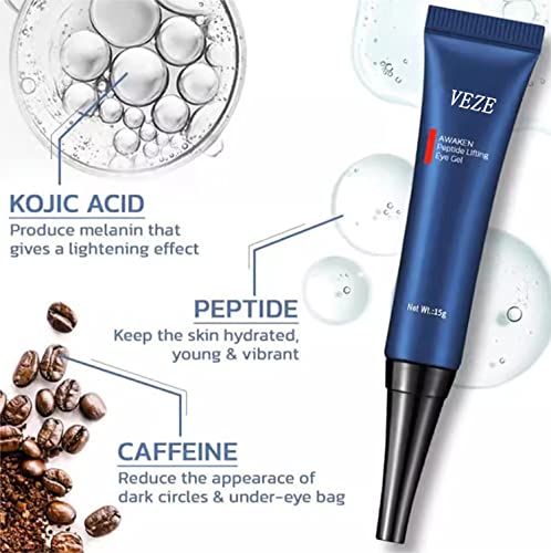 Sparklingbelle Awaken Peptide Lifting Eye Gel, Peptide Depuffing Eye Gel, Reduces Dark Circles, Men's Moisturizing Eye Cream, Lifts Firming Eye Tightener, Under Eyes Bags(3Pcs) #TOP5