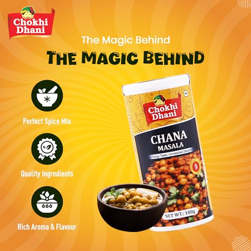 Image of Chokhi Dhani Chana Masala 100g | Chole Masala Powder | Pindi Chole Spice Mix | Authentic North Indian Chickpea Curry Masala | Dhaba Style Gravy Masala | No Artificial Colours