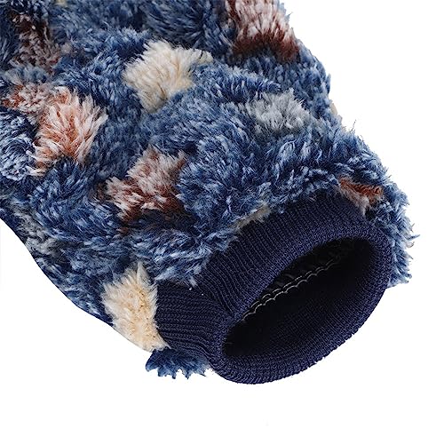 Winter Pet Pajamas for Dogs & Cats | Flannel Jumpsuit with Buckle Design | Warm Dog Clothes/Cat Clothes for Small Animals | Soft & Elastic Fit, Multiple Sizes (Navy Blue Stars) – Image 4