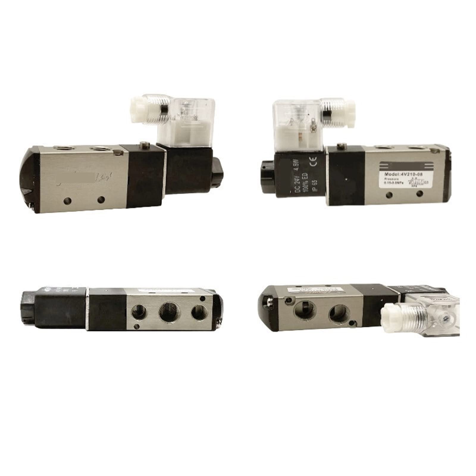 2-Positionen-5-Wege-Magnetventil 4v210-08, pneumatisch, 12 V, Ventilsteuerung, Schalter, 24 V, pneumatisches Ventil, 1 Stück(Dc12v B)
